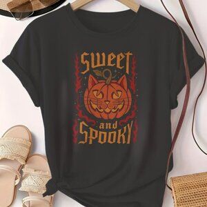 Pumpkin Cat Shirt, Halloween Cat Lovers Shirt, Sweet and Spooky Shirt